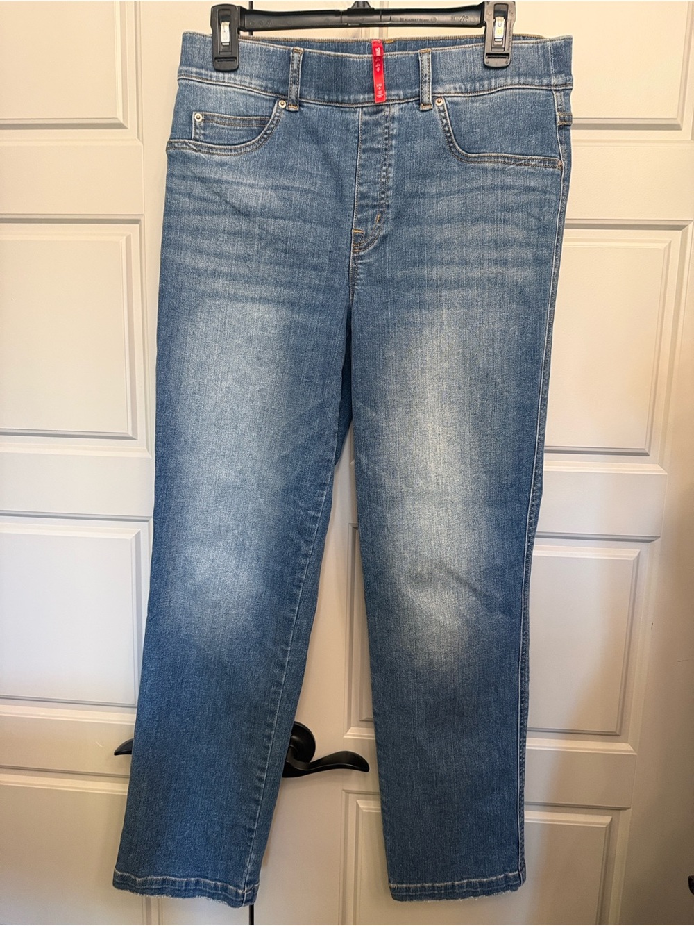SPANX Women's Straight Leg Jeans in Blue Denim